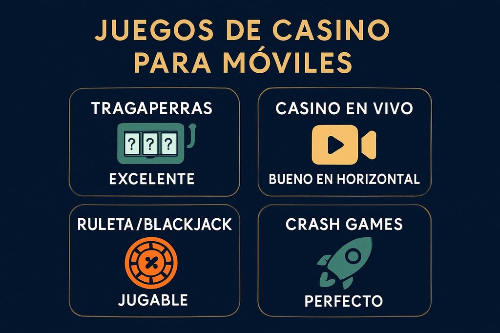 Tipos de juegos de casino y su experiencia en pantalla móvil