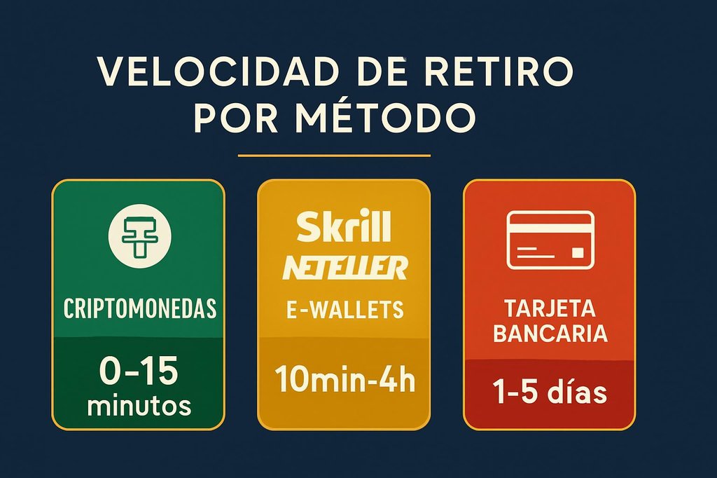 Comparativa velocidad de retiro por método de pago en casinos online